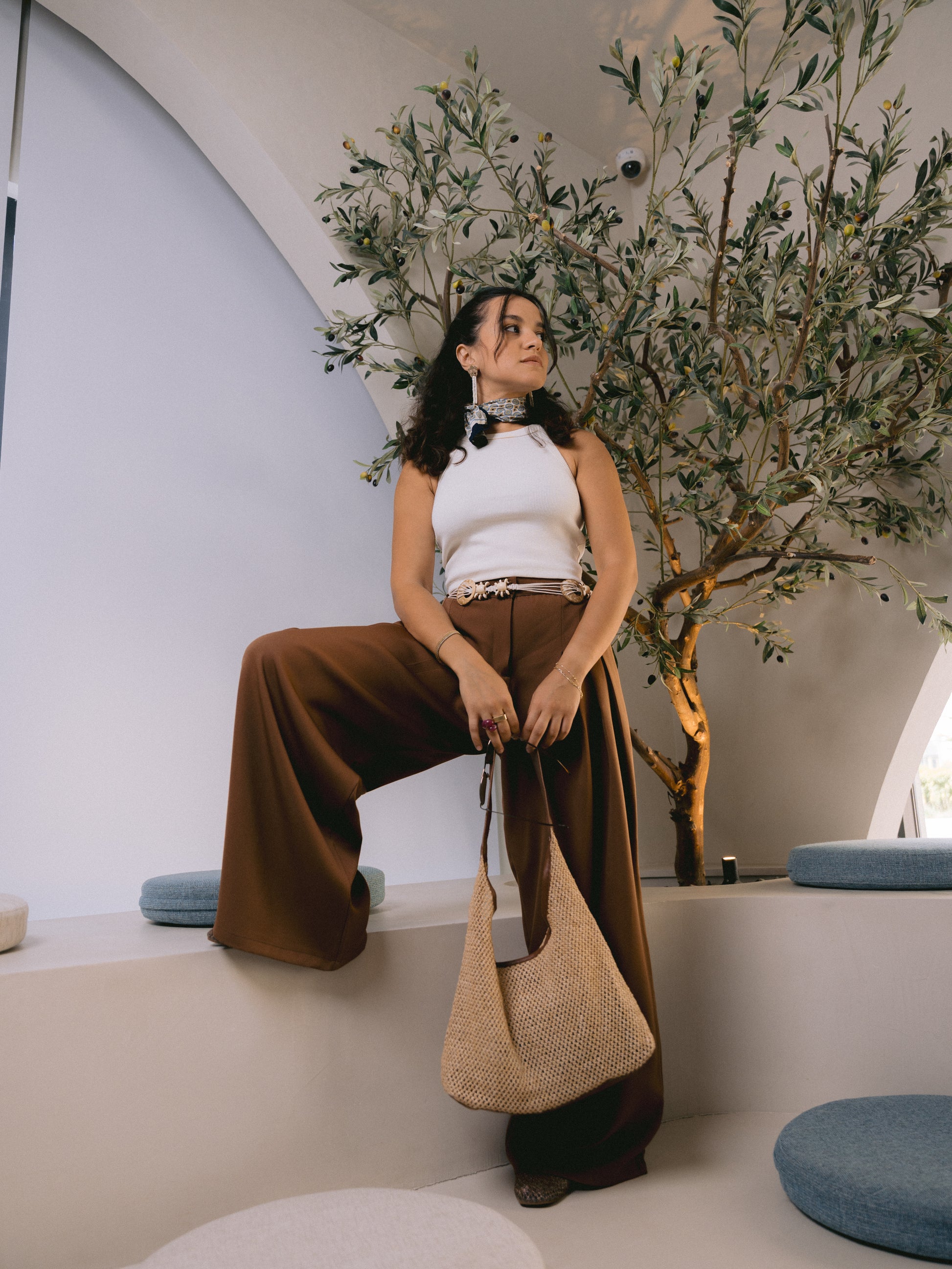 Brown Flowline Pants