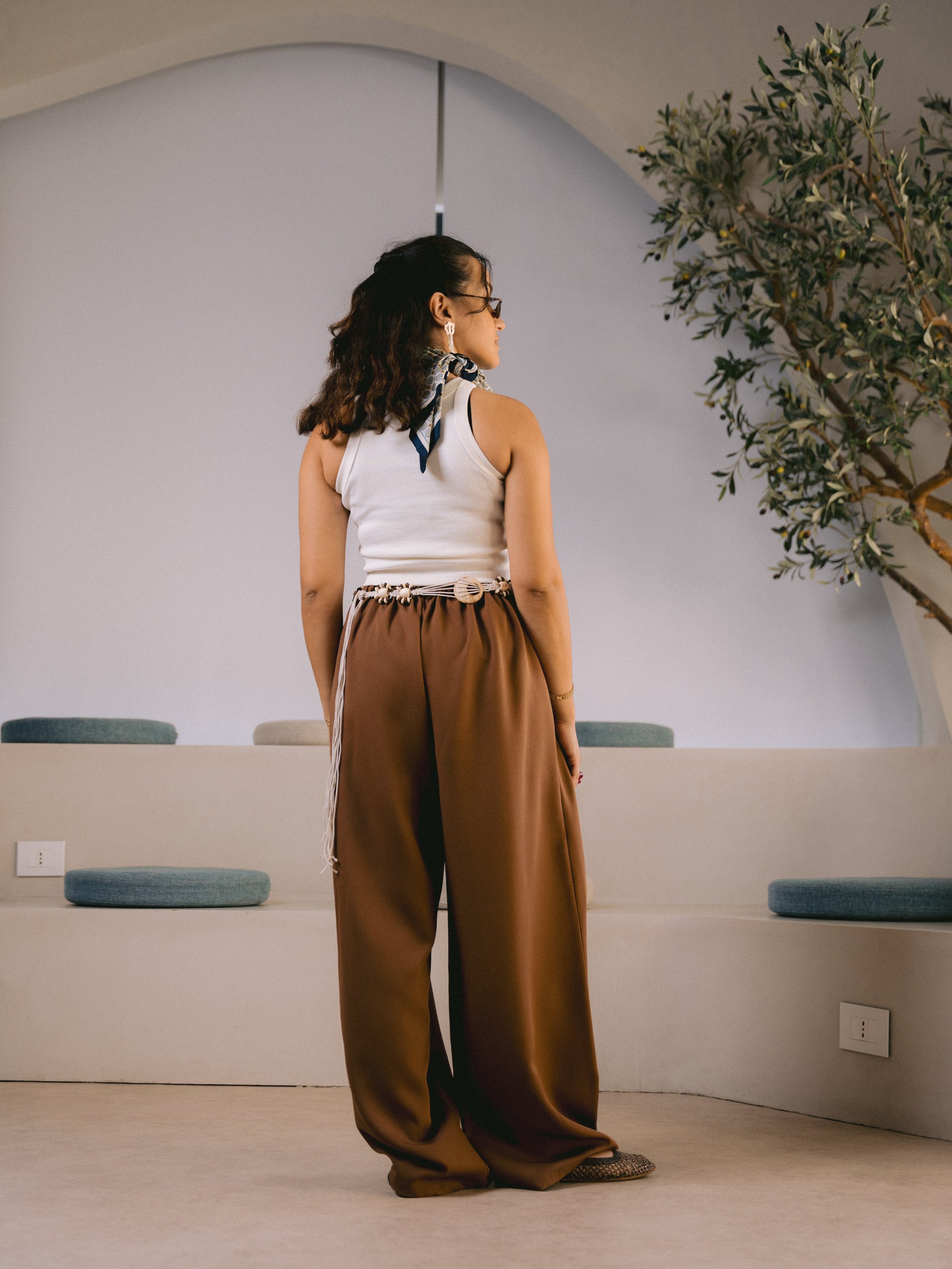 Brown Flowline Pants