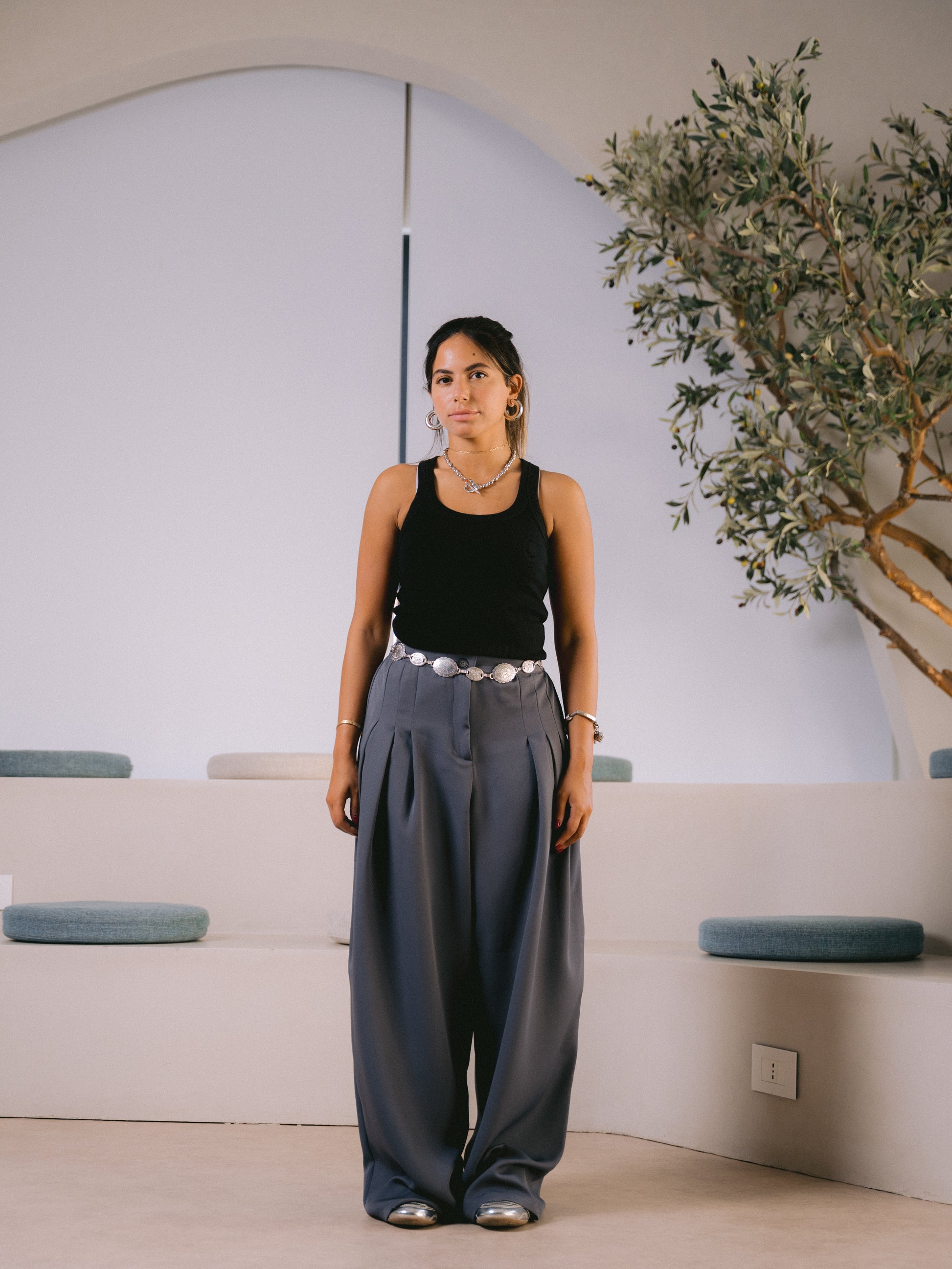 Grey Flowline Pants