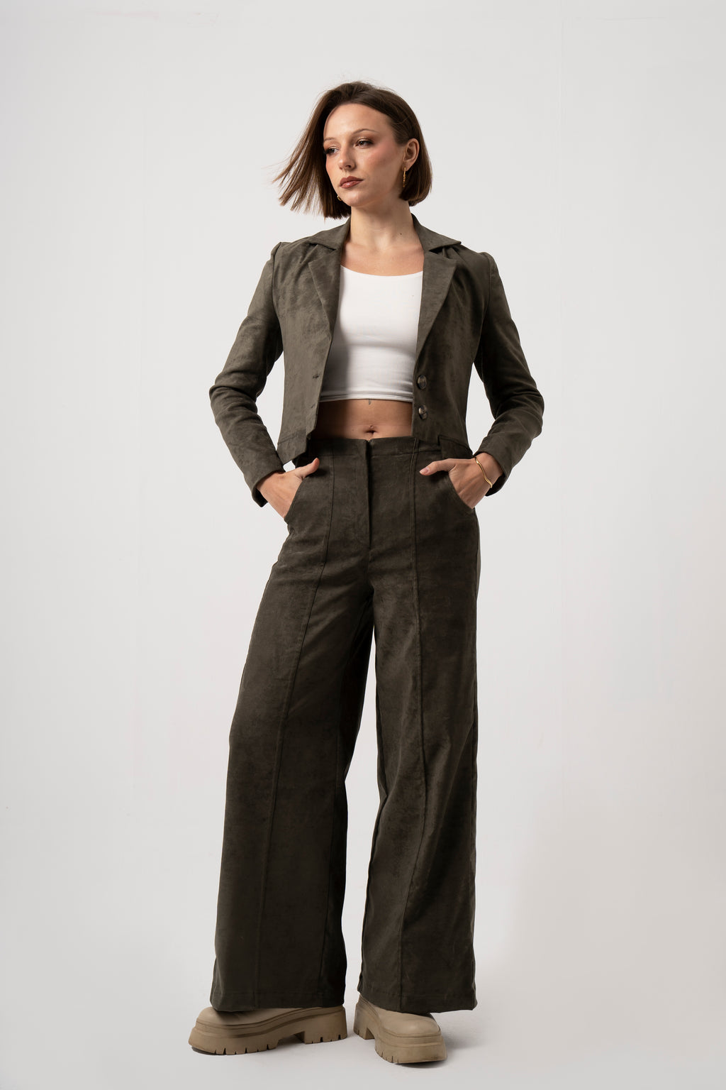 Lumière Pants in Olive Green