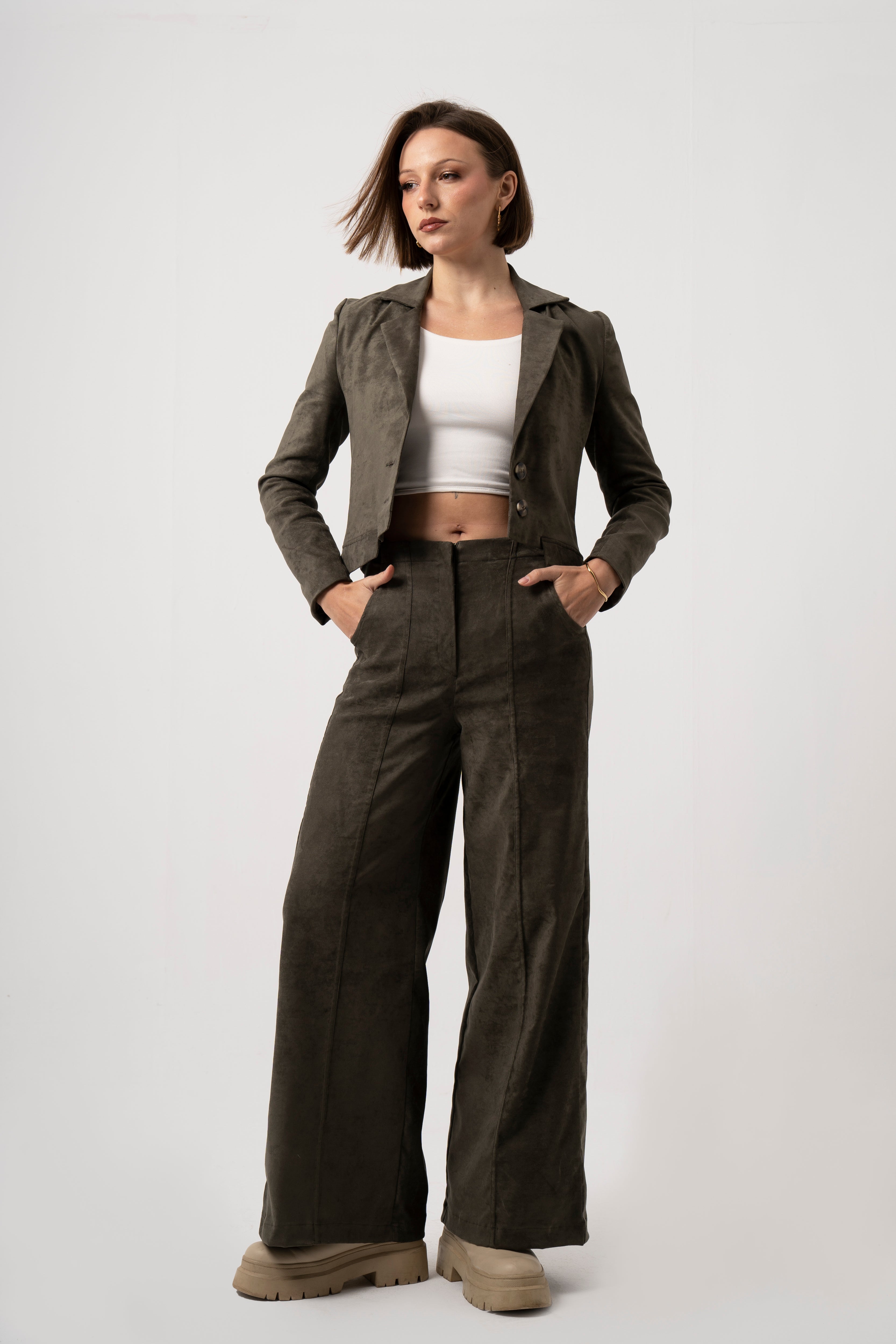 Lumière Pants in Olive Green