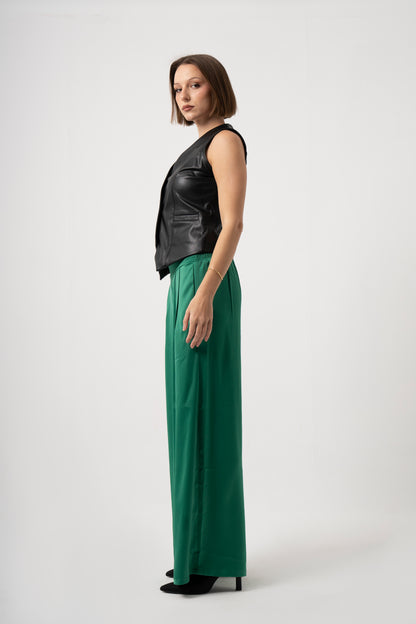 Green Satin Pants