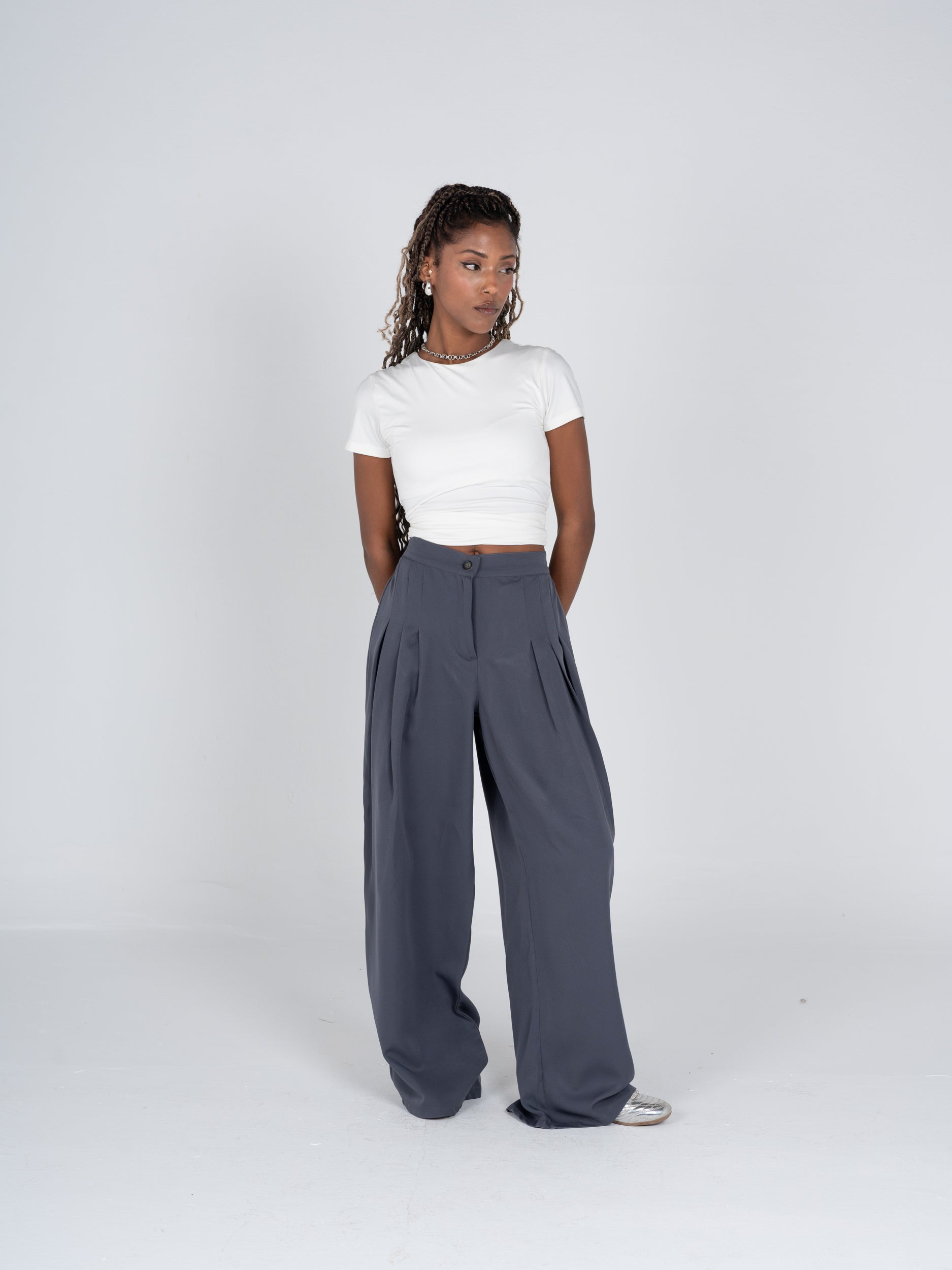 Grey Flowline Pants