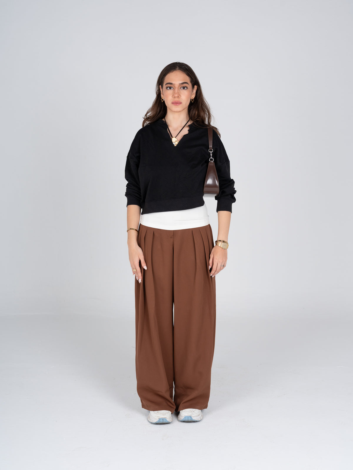 Brown Flowline Pants