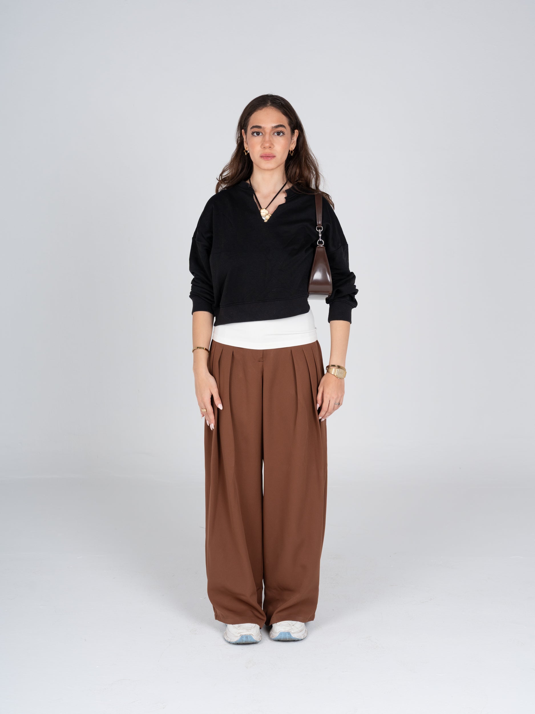 Brown Flowline Pants