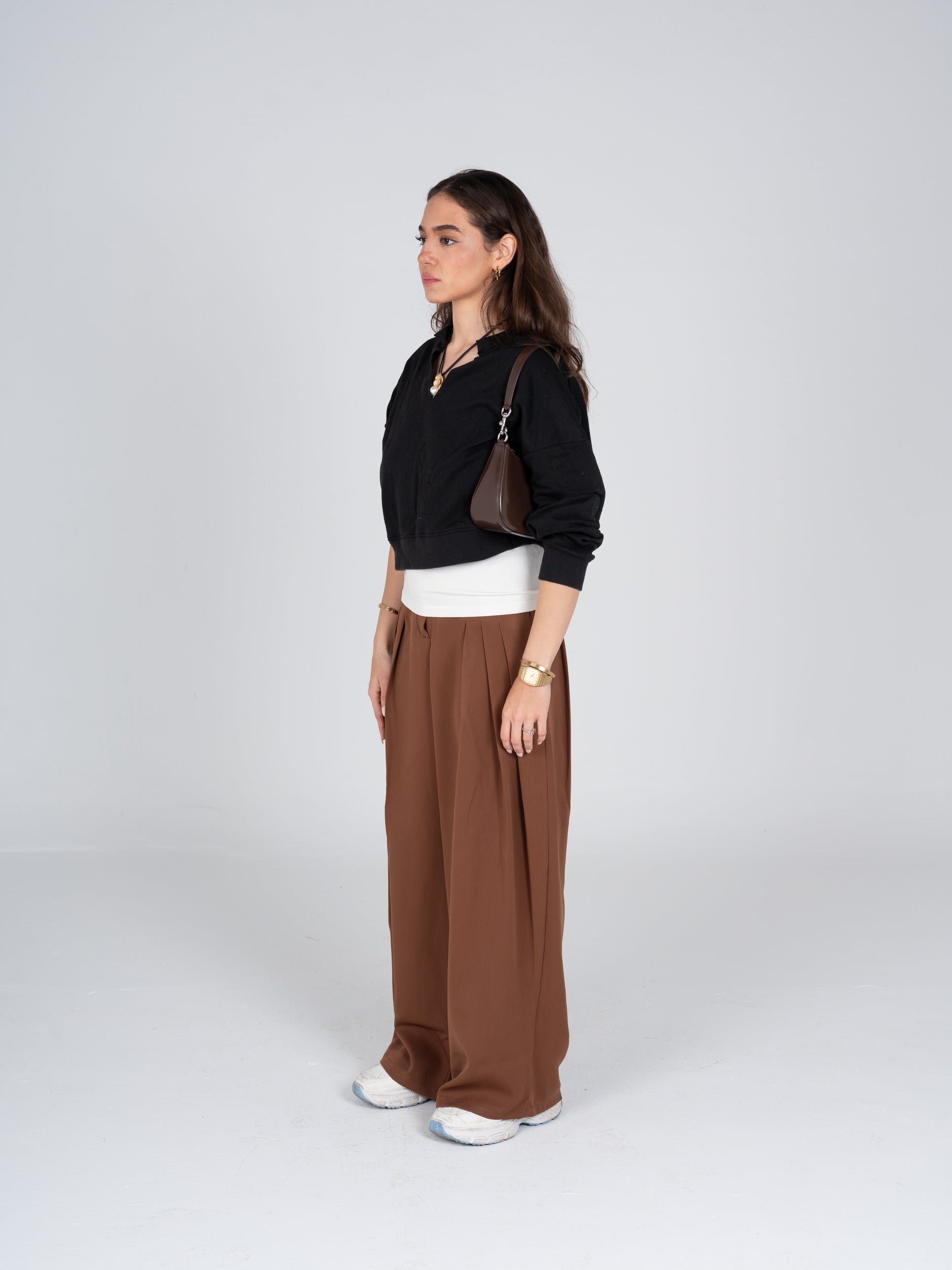Brown Flowline Pants