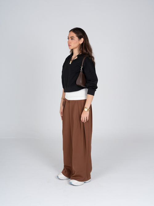 Brown Flowline Pants