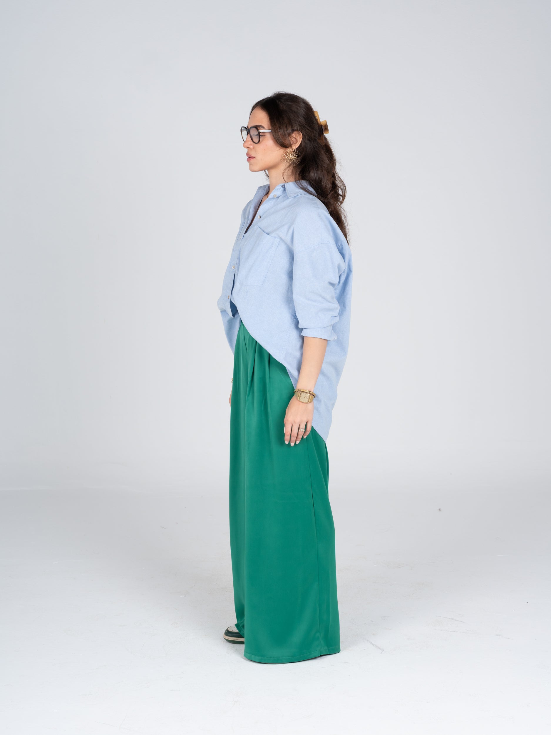 Green Satin Pants