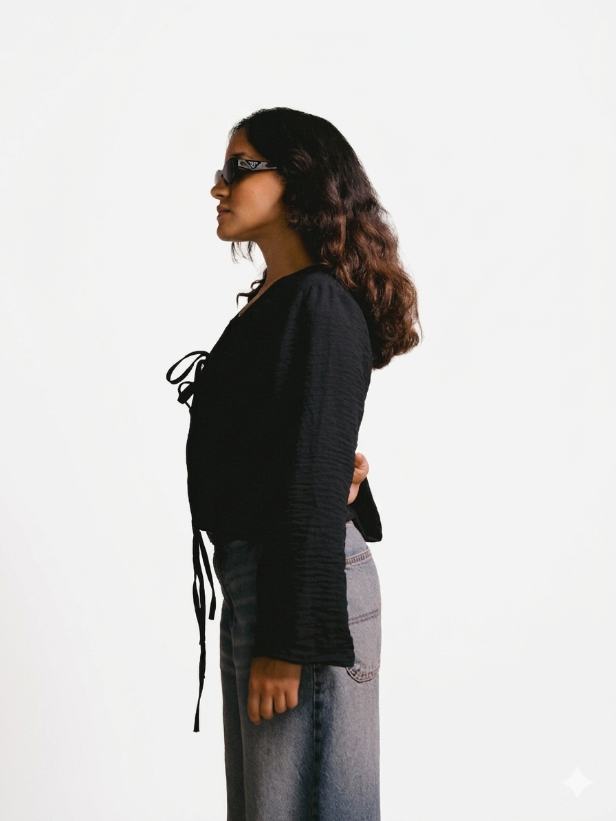 Black Breeze Tie Top