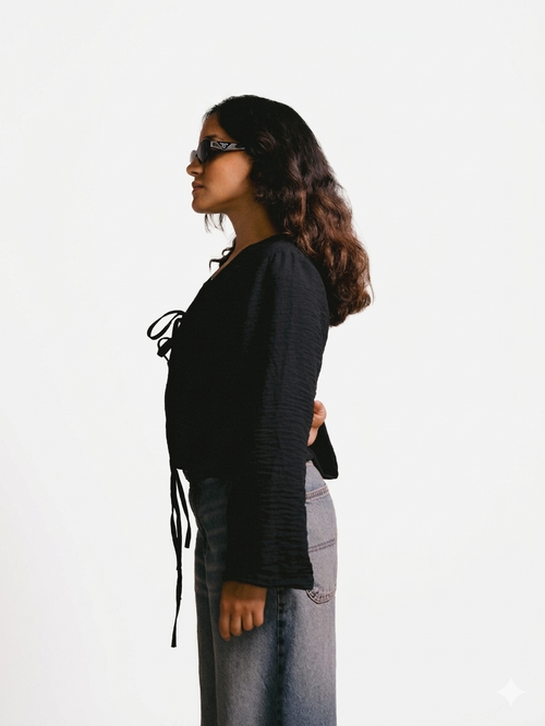Black Breeze Tie Top