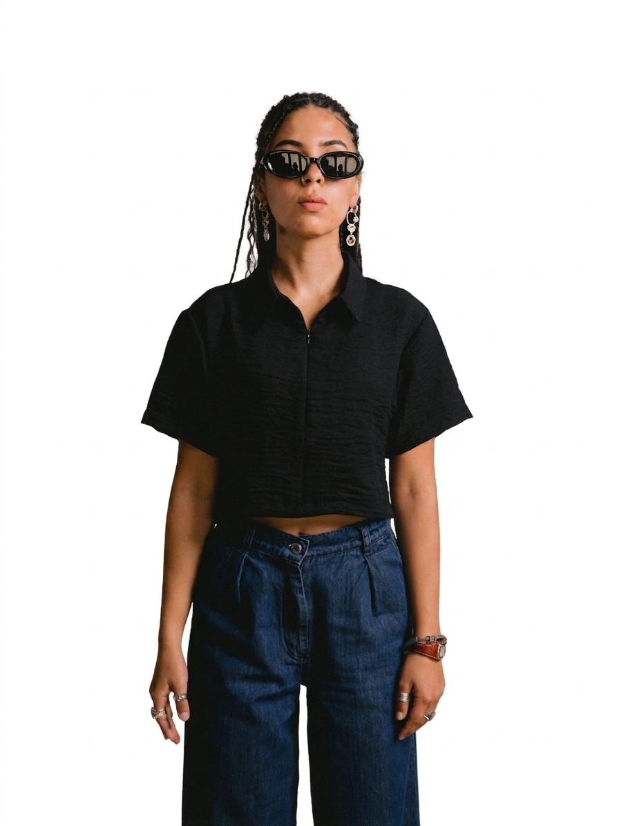 Black Capri Blend Crop