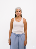 White  U Shape Tank Top