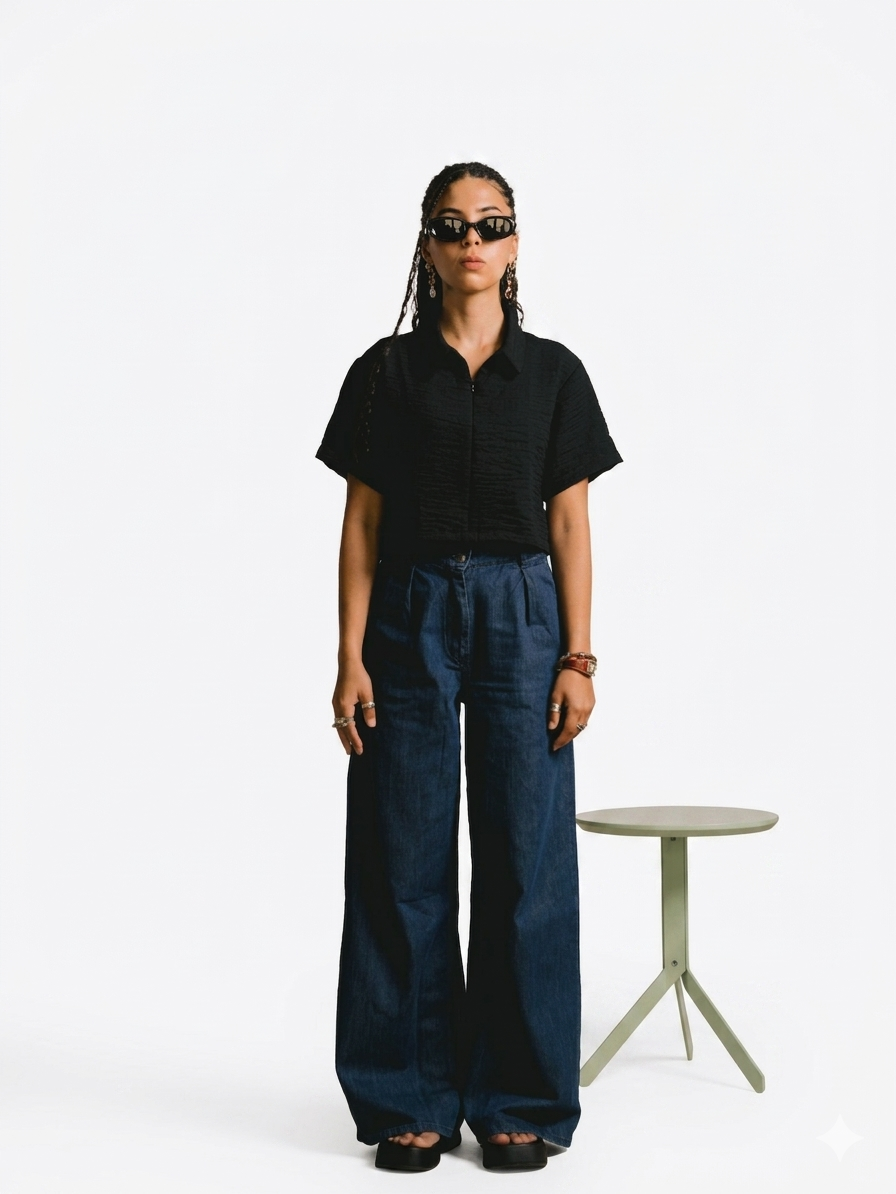Black Capri Blend Crop