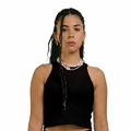 Black Round Neck Tank Top