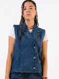 The Structured Blend Denim Vest