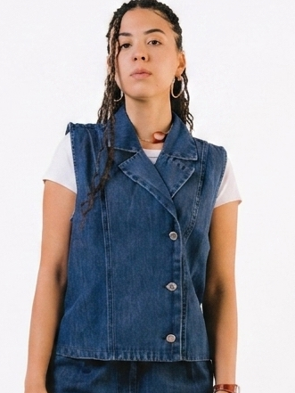 The Structured Blend Denim Vest