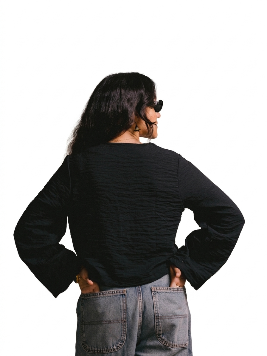 Black Breeze Tie Top